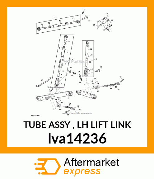 TUBE ASSY , LH LIFT LINK lva14236