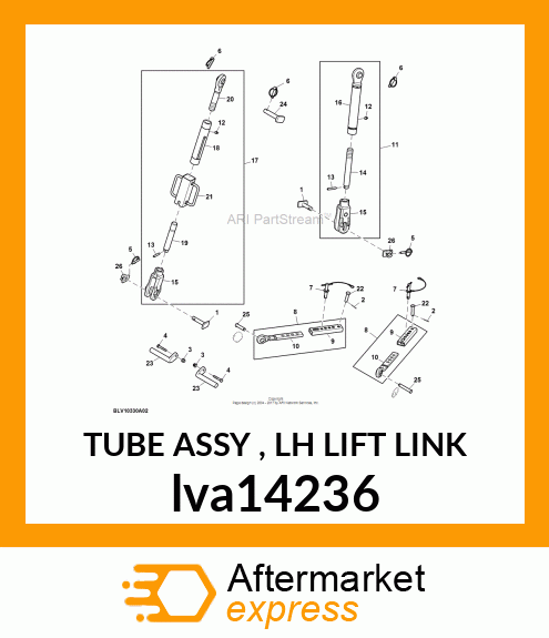 TUBE ASSY , LH LIFT LINK lva14236