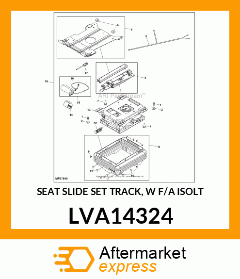 SEAT SLIDE SET TRACK, W F/A ISOLT LVA14324