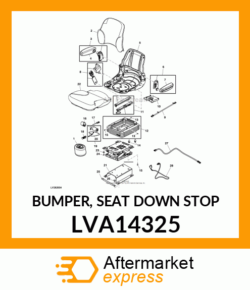 BUMPER, SEAT DOWN STOP LVA14325