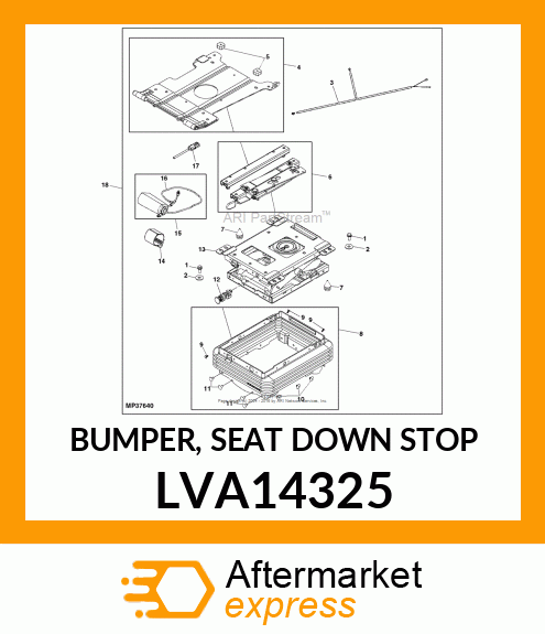 BUMPER, SEAT DOWN STOP LVA14325