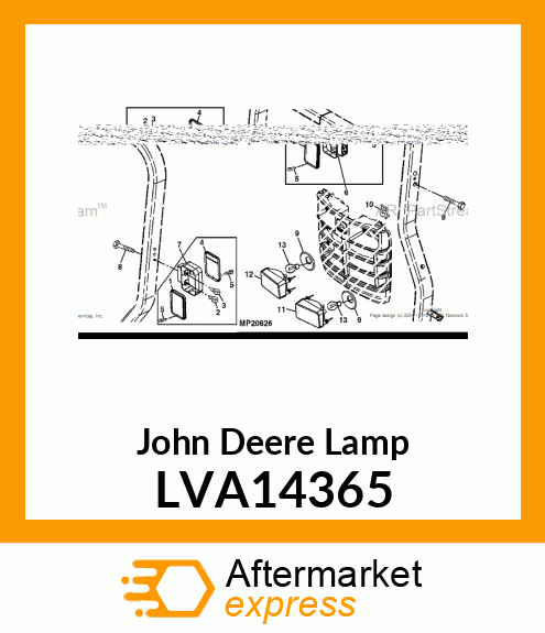 LAMP, LH WARNING W/TAIL LIGHTS LVA14365