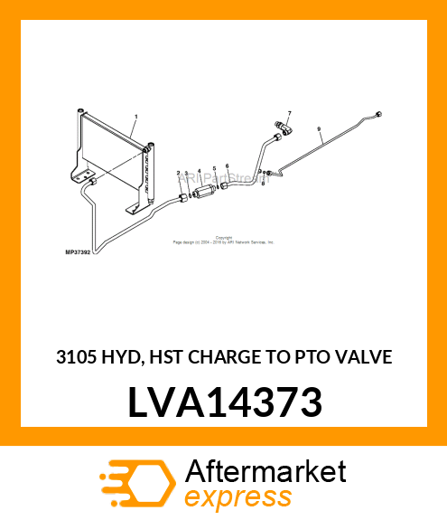 3105 HYD, HST CHARGE TO PTO VALVE LVA14373