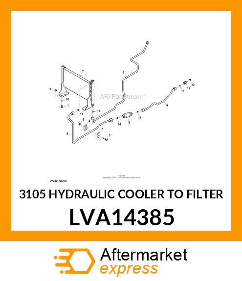 3105 HYDRAULIC COOLER TO FILTER LVA14385