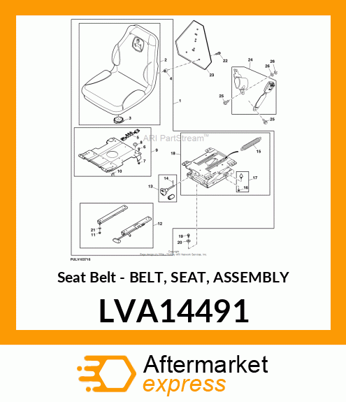 Seat Belt - BELT, SEAT, ASSEMBLY LVA14491