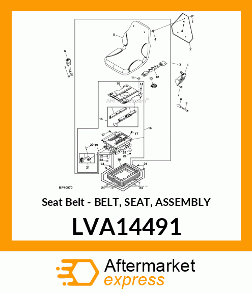 Seat Belt - BELT, SEAT, ASSEMBLY LVA14491