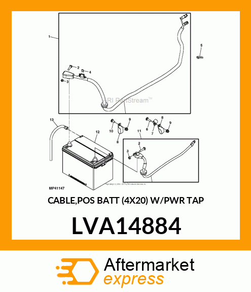 CABLE,POS BATT (4X20) W/PWR TAP LVA14884