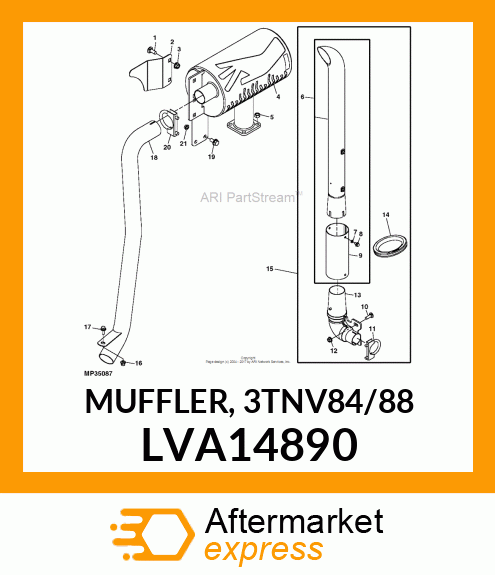 MUFFLER, 3TNV84/88 LVA14890