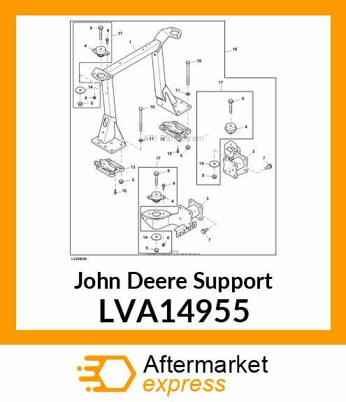 SUPPORT, CAB SUPPORT, FRONT, LH 3X LVA14955