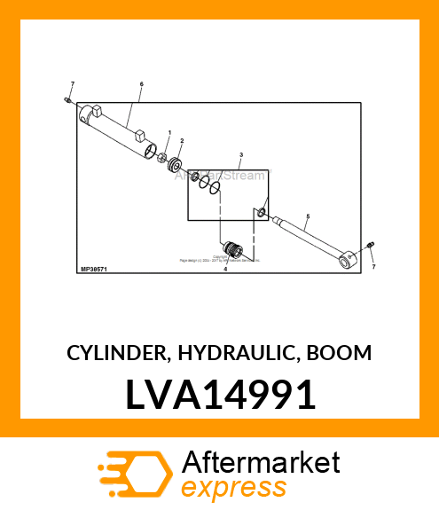 CYLINDER, HYDRAULIC, BOOM LVA14991