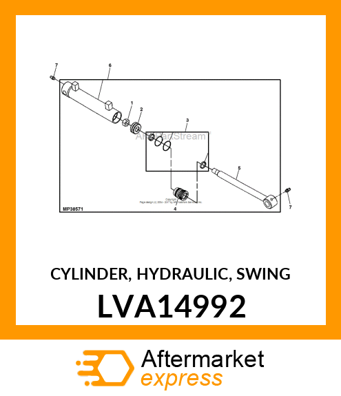 CYLINDER, HYDRAULIC, SWING LVA14992