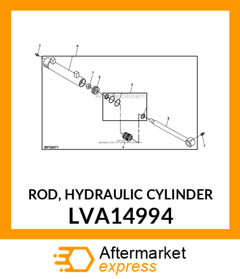 ROD, HYDRAULIC CYLINDER LVA14994