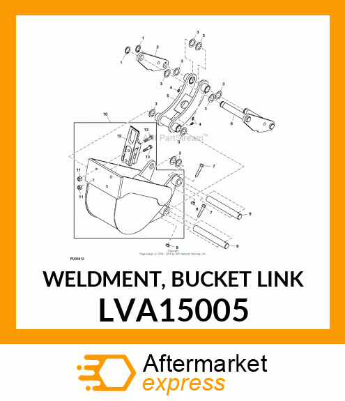 WELDMENT, BUCKET LINK LVA15005