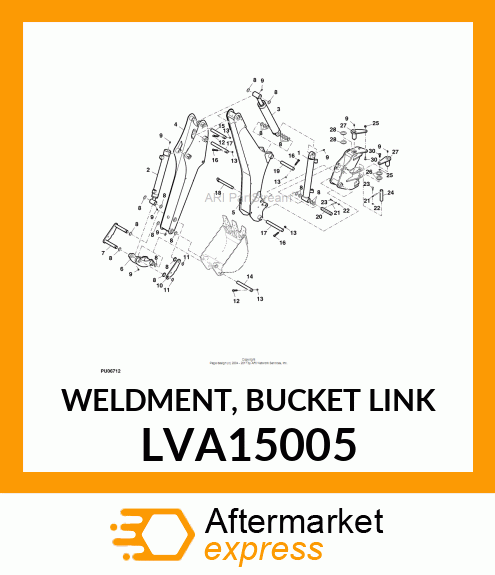 WELDMENT, BUCKET LINK LVA15005