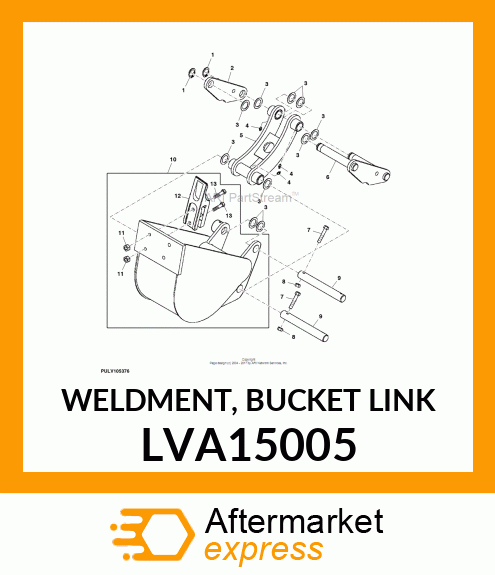 WELDMENT, BUCKET LINK LVA15005