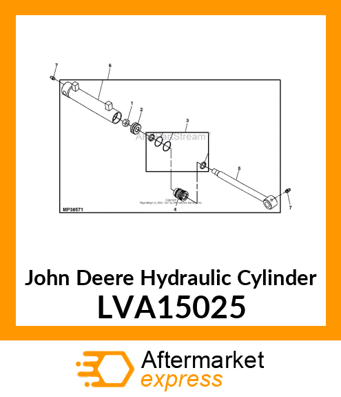 CYLINDER, HYDRAULIC, BUCKET LVA15025