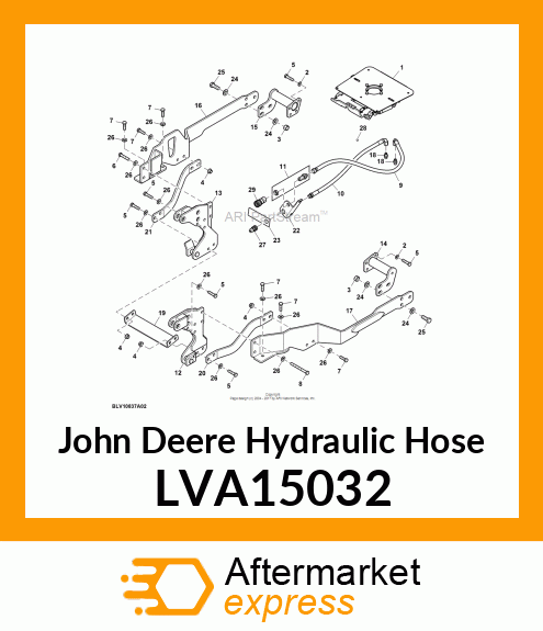 HOSE, HYDRAULIC, 3/8" X 14" LVA15032