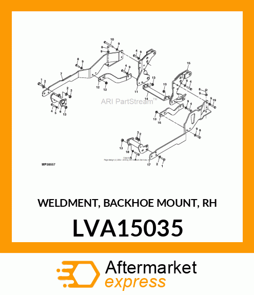 WELDMENT, BACKHOE MOUNT, RH LVA15035