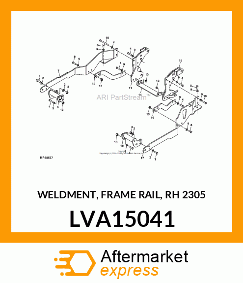 WELDMENT, FRAME RAIL, RH (2305) LVA15041