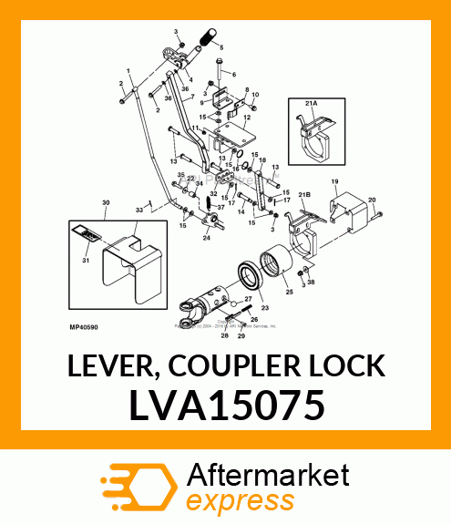 LEVER, COUPLER LOCK LVA15075