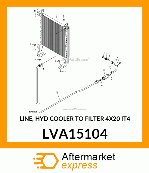 LINE, HYD COOLER TO FILTER 4X20 IT4 LVA15104