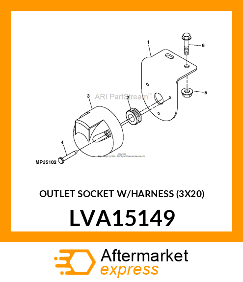 OUTLET SOCKET W/HARNESS (3X20) LVA15149