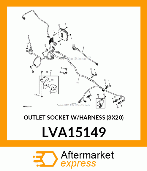 OUTLET SOCKET W/HARNESS (3X20) LVA15149