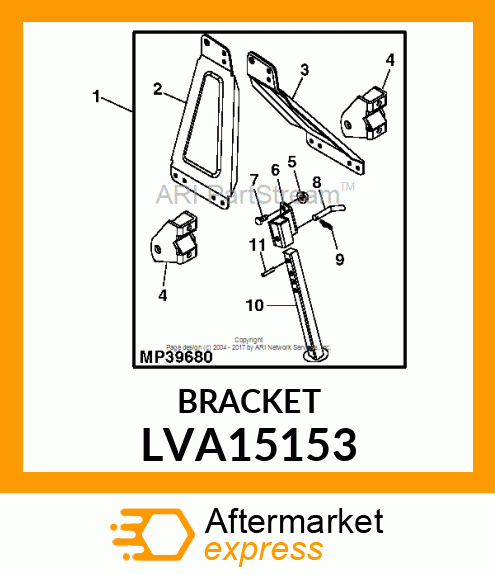 BRACKET, LOWER HITCH CLEVIS LVA15153