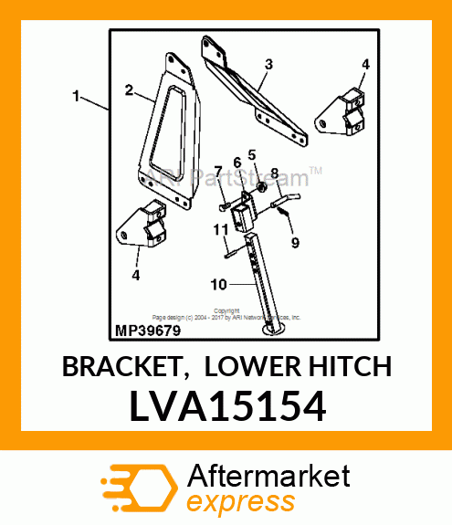 BRACKET, LOWER HITCH LVA15154