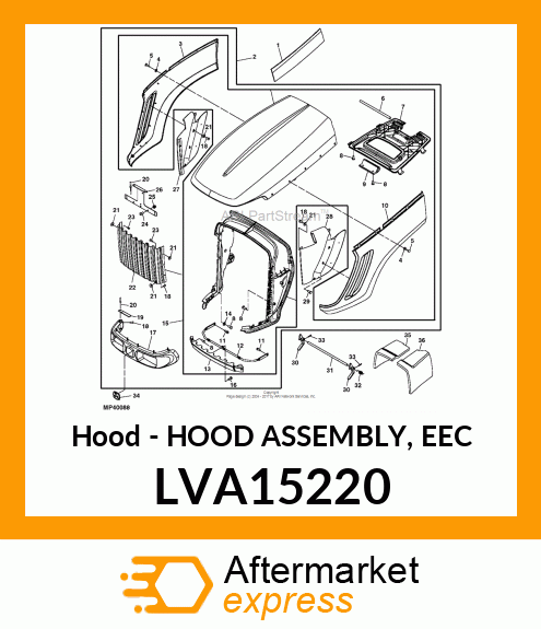 Hood - HOOD ASSEMBLY, EEC LVA15220