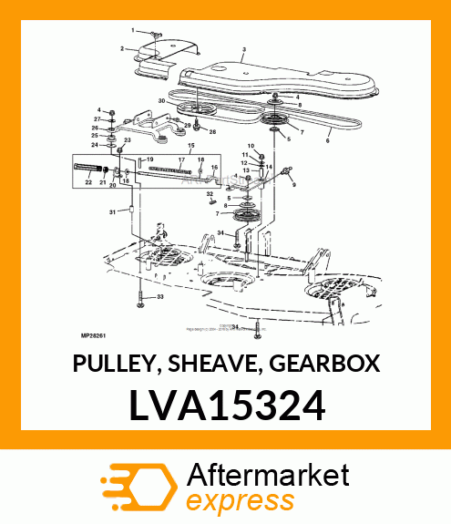 PULLEY, SHEAVE, GEARBOX LVA15324