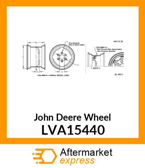 WHEEL, 14X7KB 1.46 INSET LVA15440