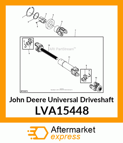 SHAFT, PTO, CROSS AND SPLINED ENDS LVA15448