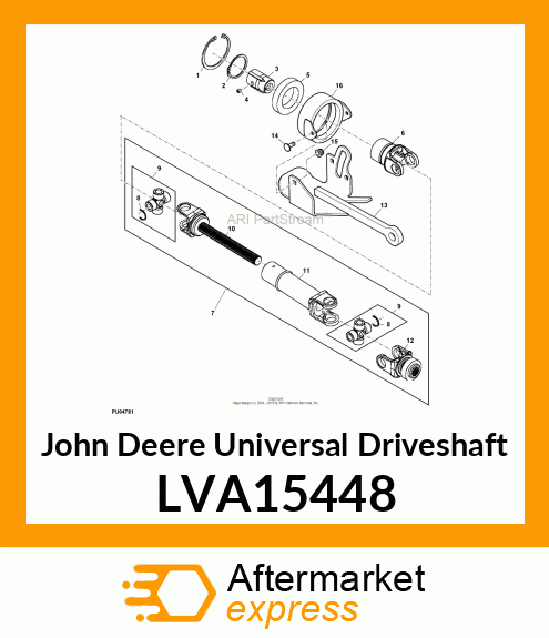 SHAFT, PTO, CROSS AND SPLINED ENDS LVA15448