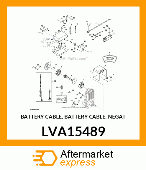 BATTERY CABLE, BATTERY CABLE, NEGAT LVA15489