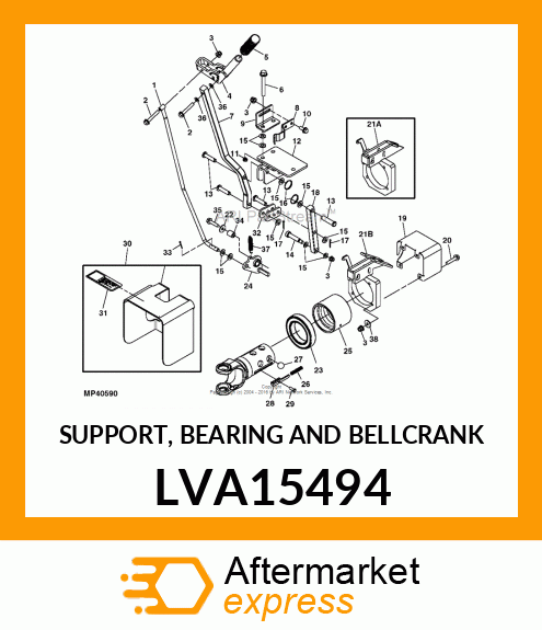 SUPPORT, BEARING AND BELLCRANK LVA15494