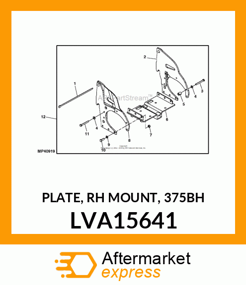 PLATE, RH MOUNT, 375BH LVA15641