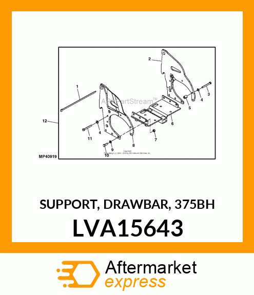 SUPPORT, DRAWBAR, 375BH LVA15643