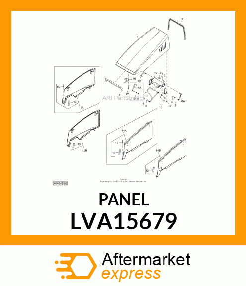 PANEL, ENGINE RH ASSEMBLY, TLB 110 LVA15679