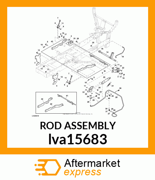 LIFT ARM, MID MOWER, REAR lva15683