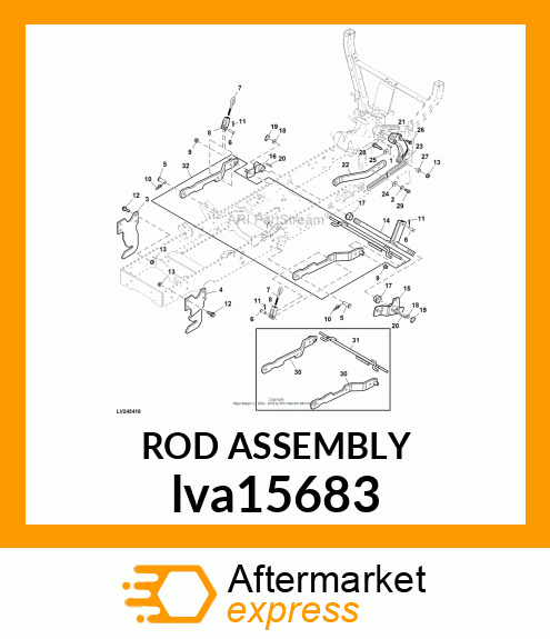 LIFT ARM, MID MOWER, REAR lva15683