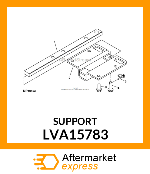 SUPPORT, DRAWBAR, 3X20 LVA15783