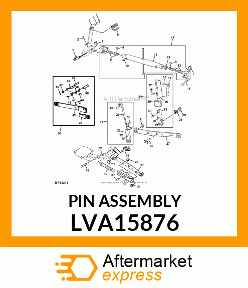 QUICK LOCK PIN WITH DETAIN BALLamp;LAN LVA15876