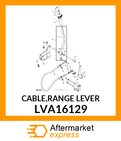 CABLE,RANGE LEVER LVA16129