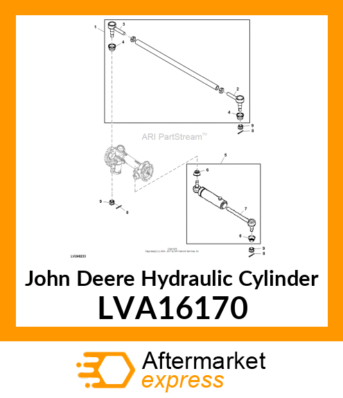 HYDRAULIC CYLINDER, STEER CYLINDER LVA16170