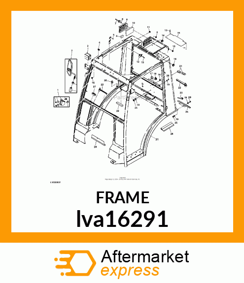 CAB ROOF FRAME, FRAME lva16291