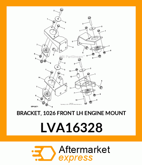 BRACKET, 1026 FRONT LH ENGINE MOUNT LVA16328