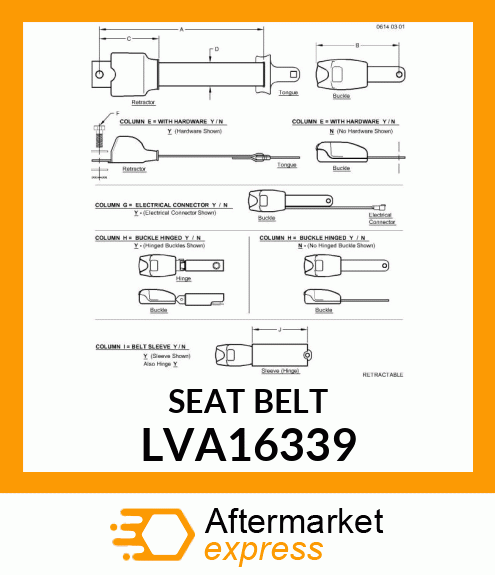 BELT, SEAT, ASSEMBLY LVA16339