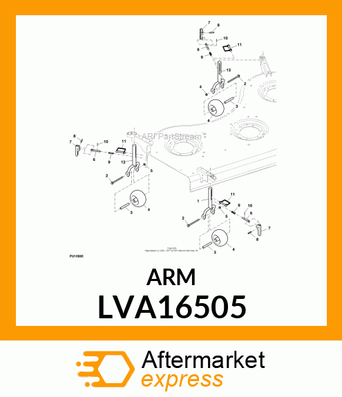 ARM, BRACKET, RIGHT REAR GAGE WHEEL LVA16505