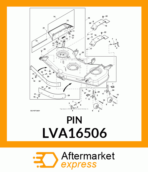 ARM, BRACKET, LEFT REAR GAGE WHEEL LVA16506